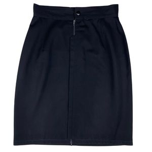 Gianni Versace Vintage Navy Front Zip Skirt